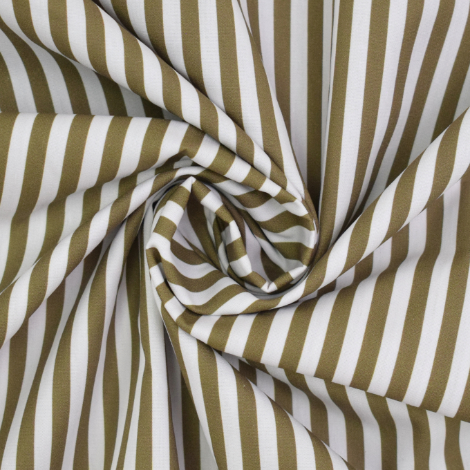 Cotton poplin Stripes Fibre Mood, olive green