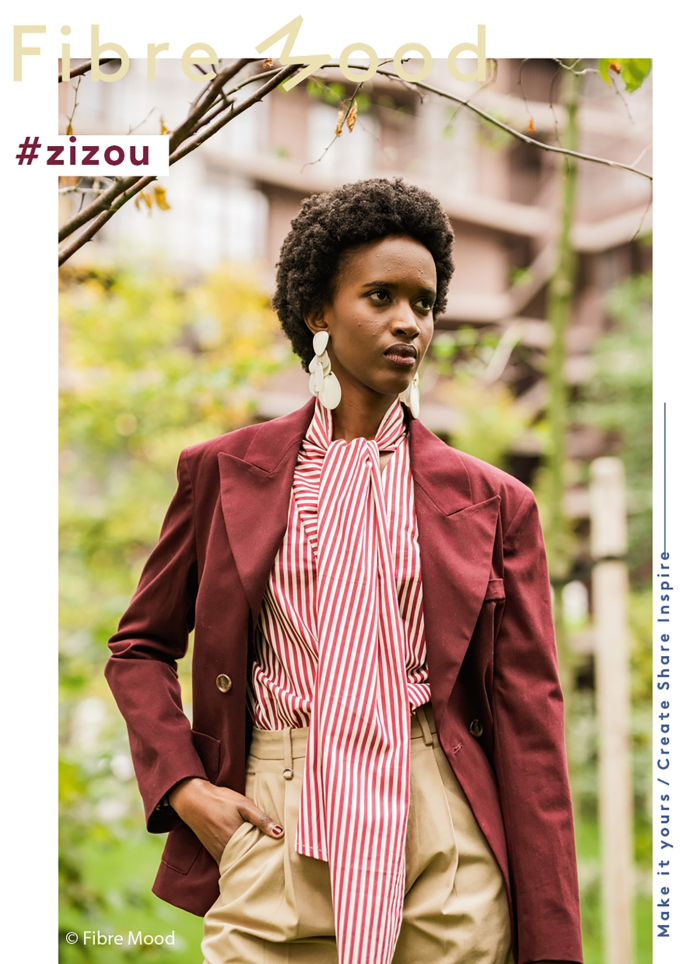 Cotton poplin Stripes Fibre Mood, wine red