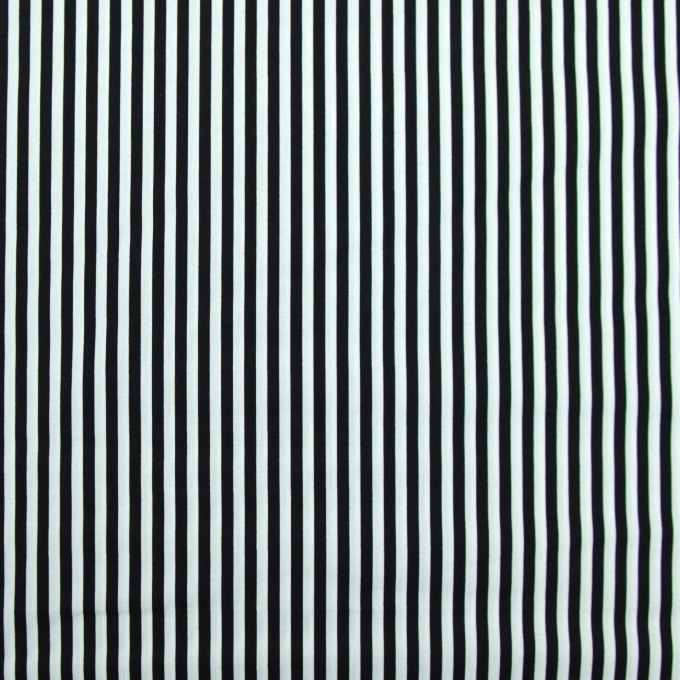 Tissu coton popeline à rayures, blanc – noir