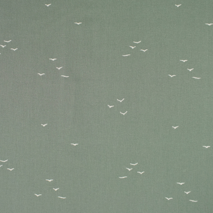 Baumwoll Popeline Swallows, blassgrün