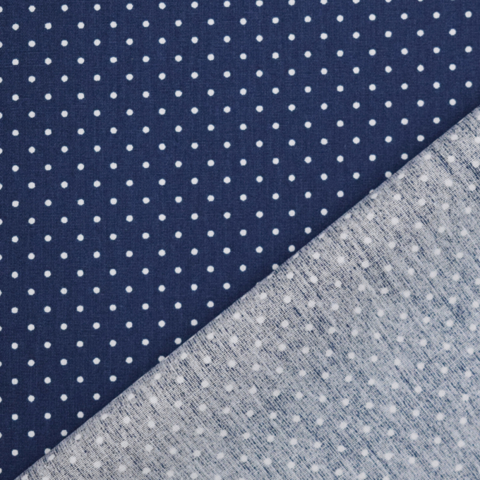 Katoen The Dots, donkerblauw
