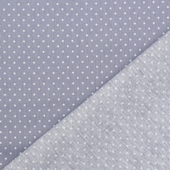 Tissu coton popeline à pois The Dots, gris