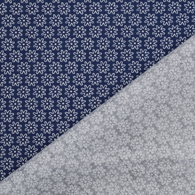 Tissu en coton The Flowers, bleu foncé