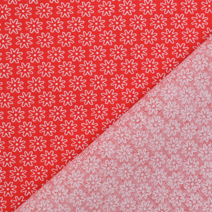 Katoen The Flowers, rood