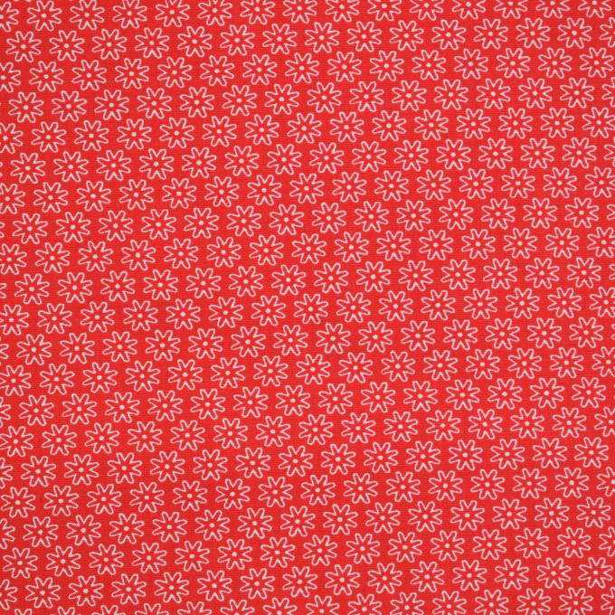 Katoen The Flowers, rood