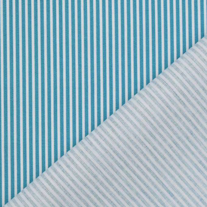 Tissu coton popeline à rayures The Stripes, bleu pétrole