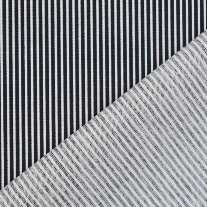 Tissu coton popeline à rayures The Stripes, noir