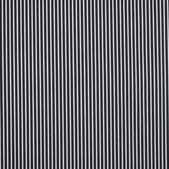 Tissu coton popeline à rayures The Stripes, noir