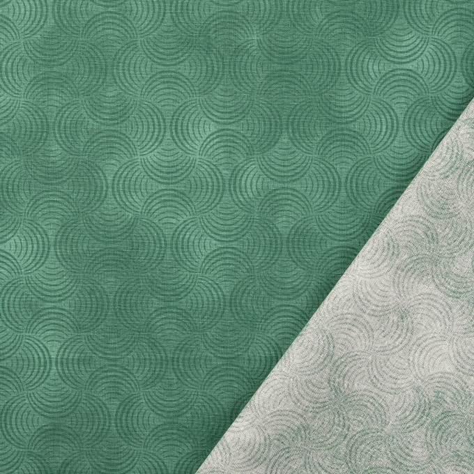 Tissu coton popeline waves, vert pâle