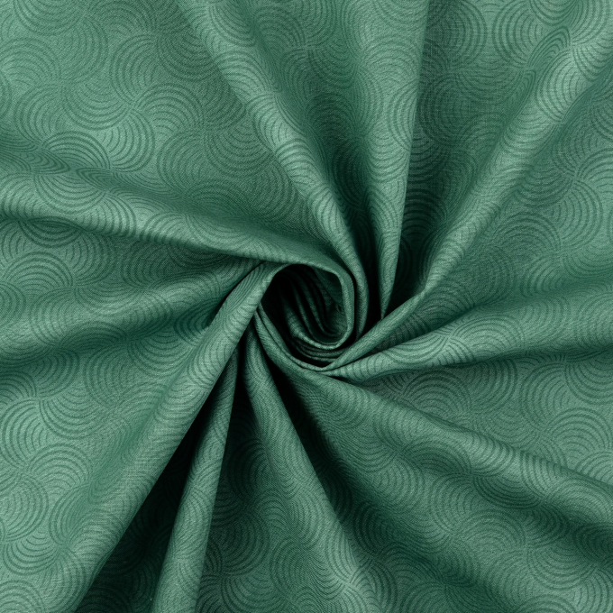 Tissu coton popeline waves, vert pâle