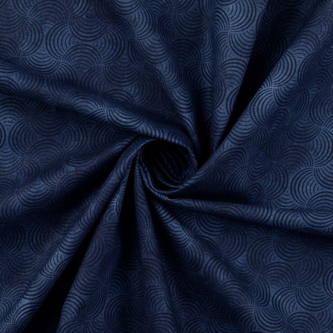 Katoenen stof waves, donkerblauw