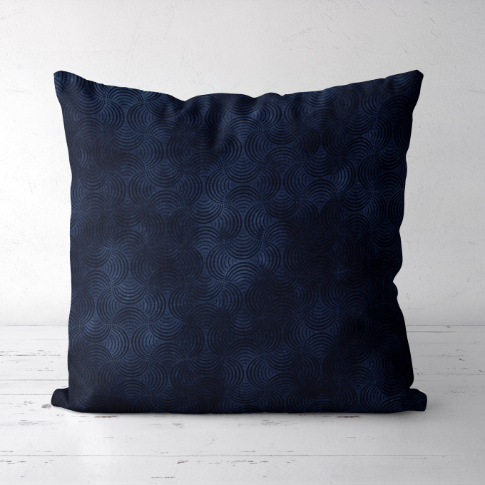 Katoenen stof waves, donkerblauw