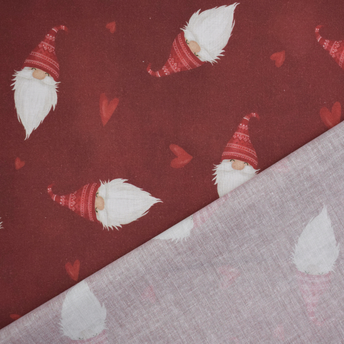 Cotton poplin Christmas elf, dark red