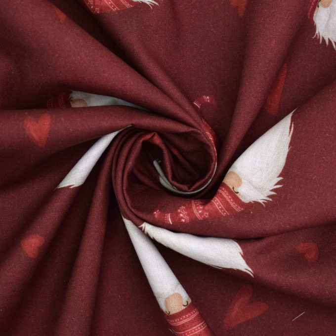 Cotton poplin Christmas elf, dark red