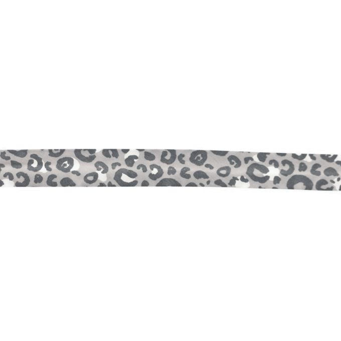 Biais couture coton 2cm, Léopard Leo, gris clair