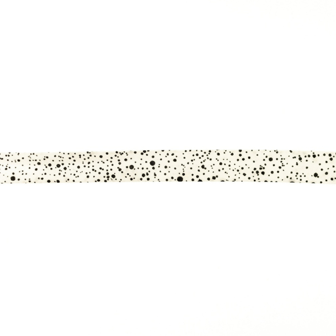 Biais couture coton 2cm, Éclaboussures, blanc cassé