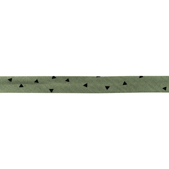 Biais couture coton 2cm, Triangles, vert