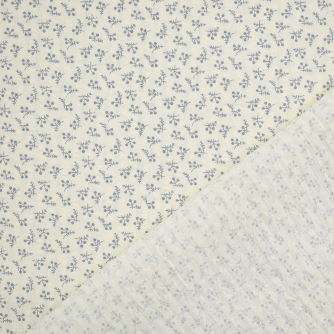 Tissu coton seersucker cottage baies Little Berries, gris
