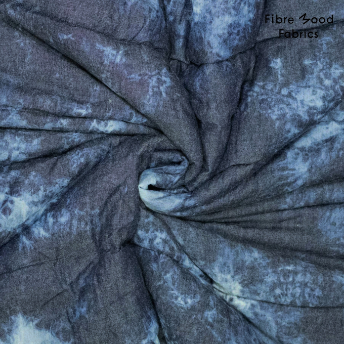 Cotton quilt fabric Batik Denim Fibre Mood, blue