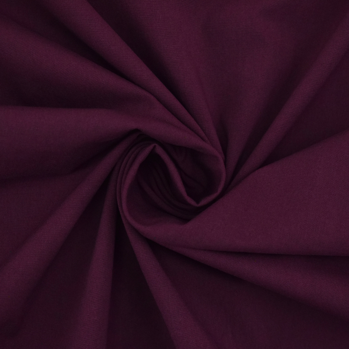 Cotton fabric stretch poplin paper touch, plum