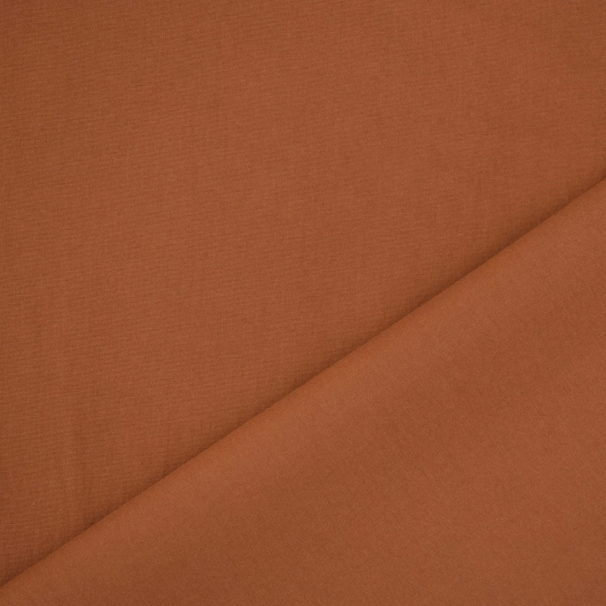 Cotton fabric stretch poplin paper touch, rust