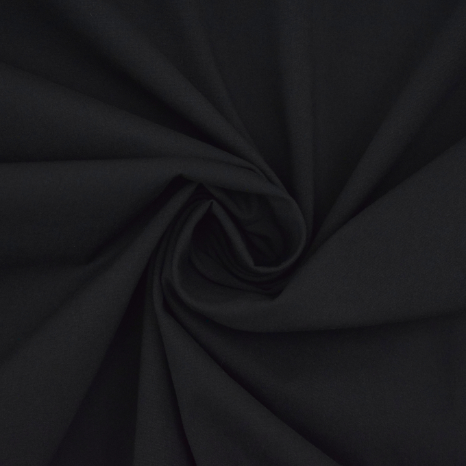 Cotton fabric stretch poplin paper touch, black