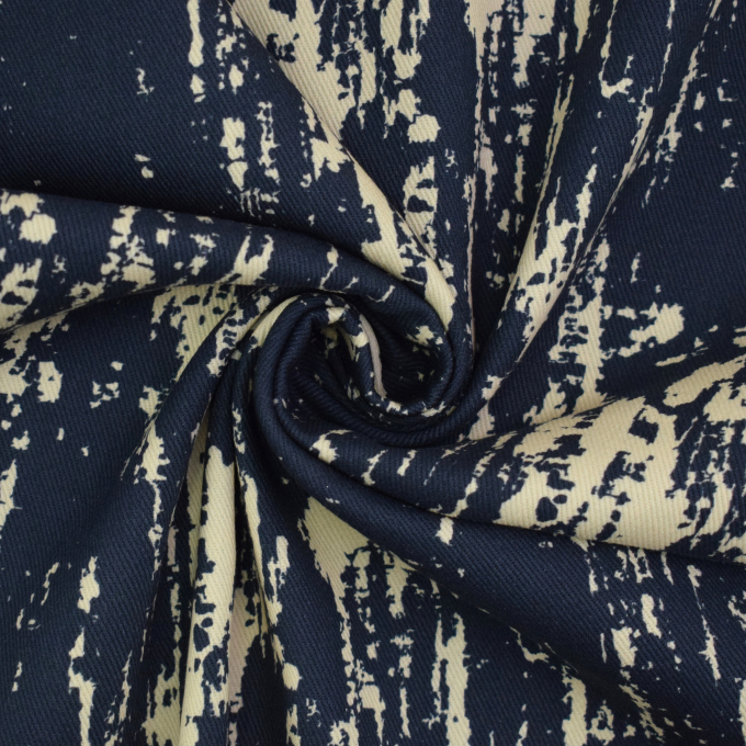 Cotton Twill brushstrokes, dark blue