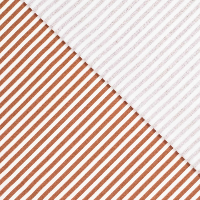 Tissu sergé twill coton Stripes Fibre Mood, marron