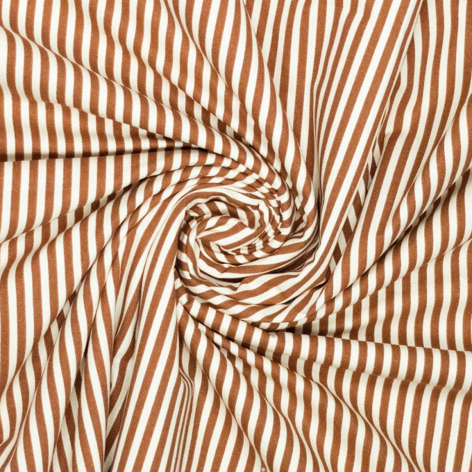 Tissu sergé twill coton Stripes Fibre Mood, marron