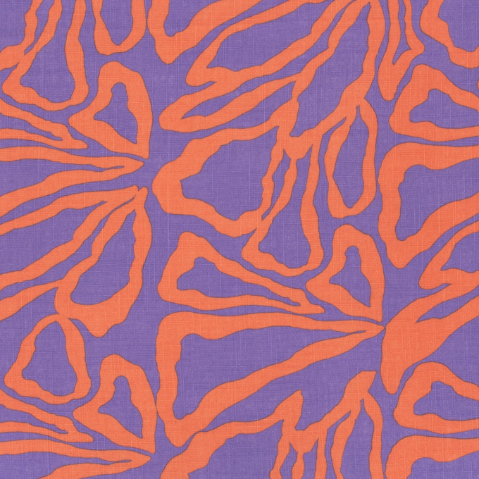 Katoen Viscose Mix flowers, paars