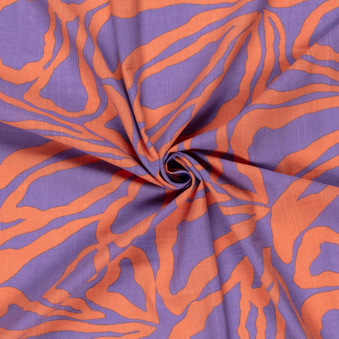 Katoen Viscose Mix flowers, paars