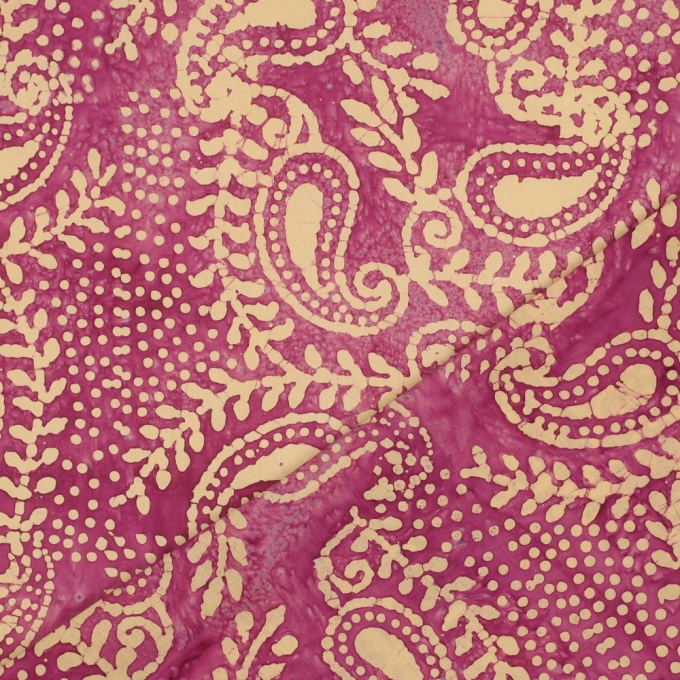 Cotton Voile batik paisley, berry