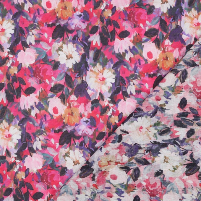 Cotton Voile flowers, bright pink