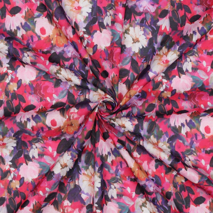 Cotton Voile flowers, bright pink