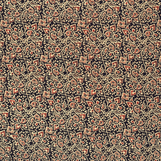 Tissu voile de coton Inca Style, noir