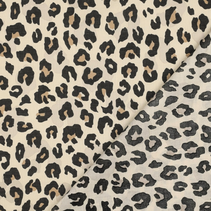 Cotton Voile leopard, beige