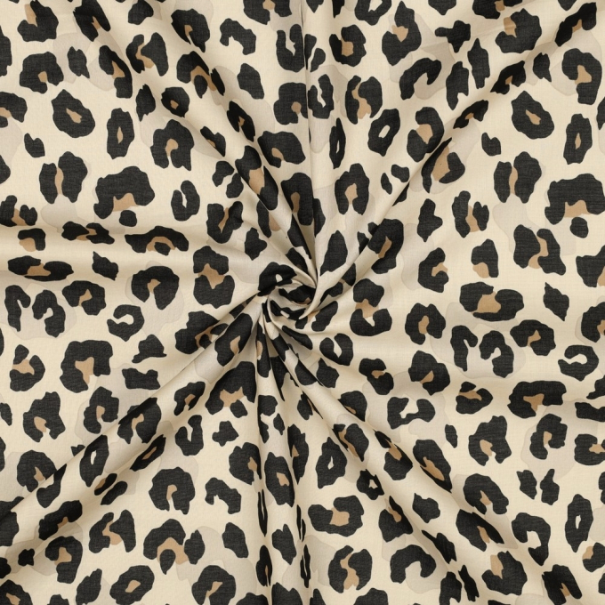 Cotton Voile leopard, beige