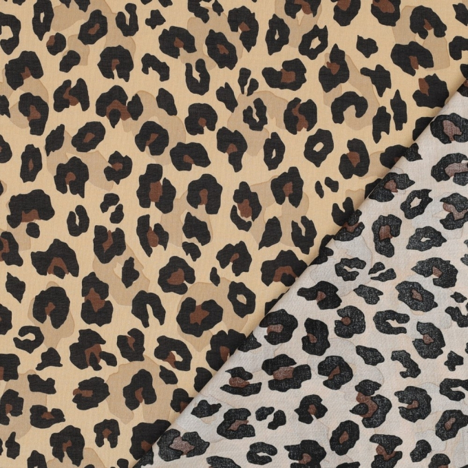 Cotton Voile leopard, camel
