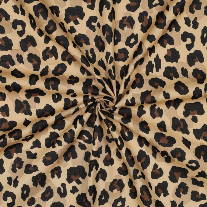 Cotton Voile leopard, camel