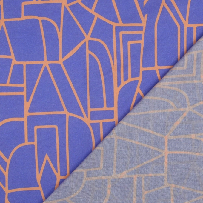 Tissu voile de coton Nerida Hansen Town, pourpre bleu