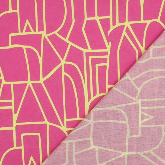 Tissu voile de coton Nerida Hansen Town, rose fuchsia