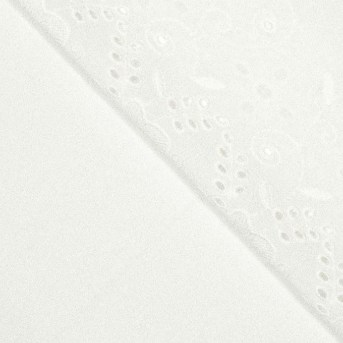 Tissu voile de coton broderie bordure Fibre Mood, blanc