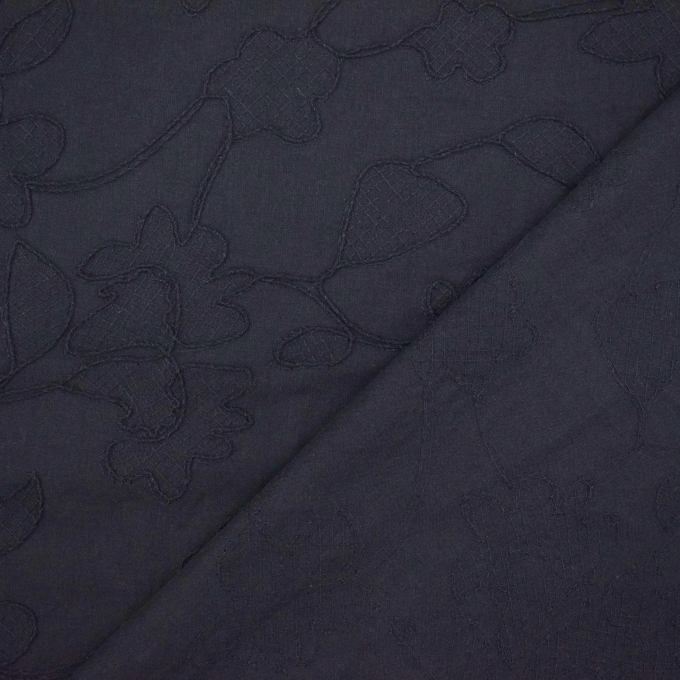Cotton voile emroidery flowers Fibre Mood, black