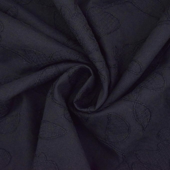Cotton voile emroidery flowers Fibre Mood, black