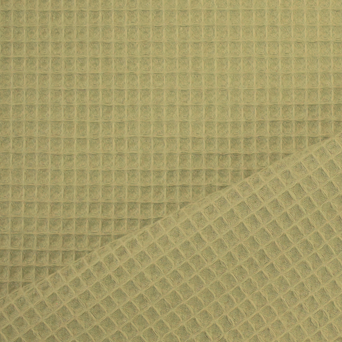 Tissu nid d'abeille gaufré, vieux vert
