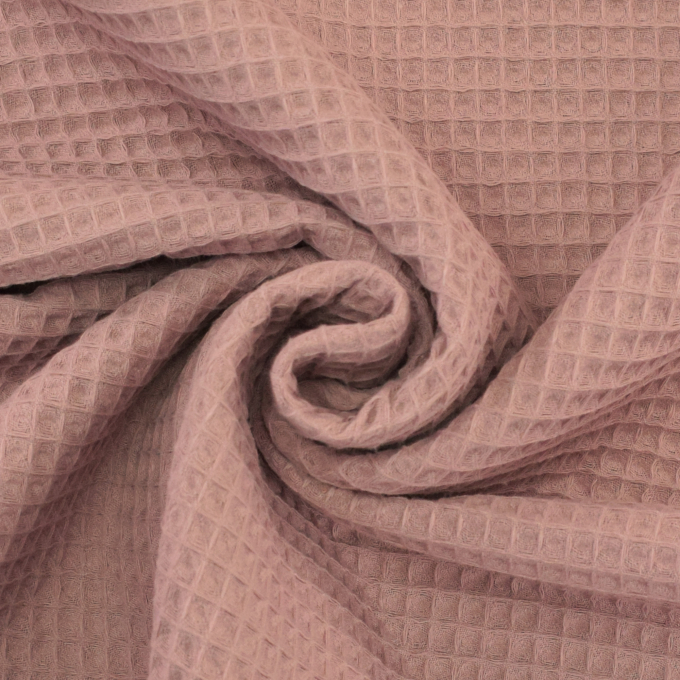 Tissu nid d'abeille gaufré, vieux rose