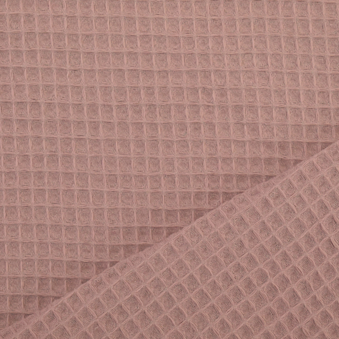 Tissu nid d'abeille gaufré, vieux rose