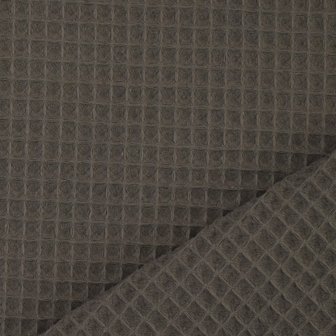Tissu nid d'abeille gaufré, taupe foncé