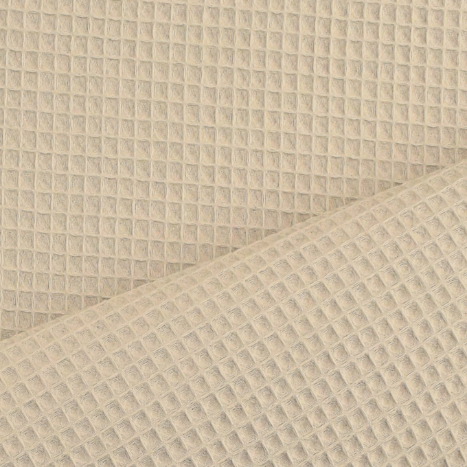 Tissu nid d'abeille gaufré, beige clair