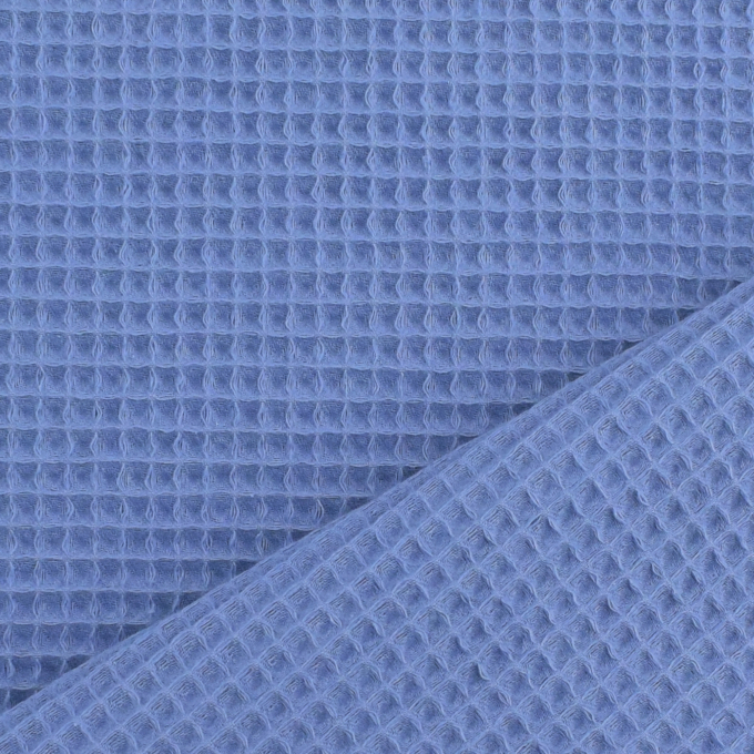 Tissu nid d'abeille gaufré, bleu denim